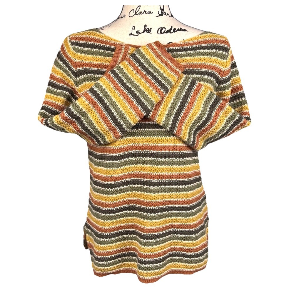 Anthropologie Eight Eight Eight Striped Sweater Tunic Cotton Sz M Boat Neck